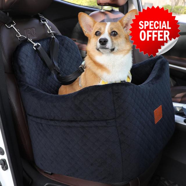 Dog Car Seats-Memory Sponge and Velvet Pet Booster Car Seat