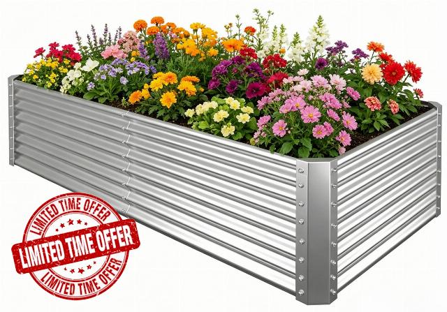 Tall Galvanized Raised Garden Bed Kit Outdoor Patio