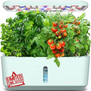 Ahopegarden Indoor Garden Hydroponics Growing System: 10 Pods Plant Germination Kit Herb Vegetable Growth Lamp Countertop with LED Grow Light - Hydrophonic Planter Grower Harvest Lettuce