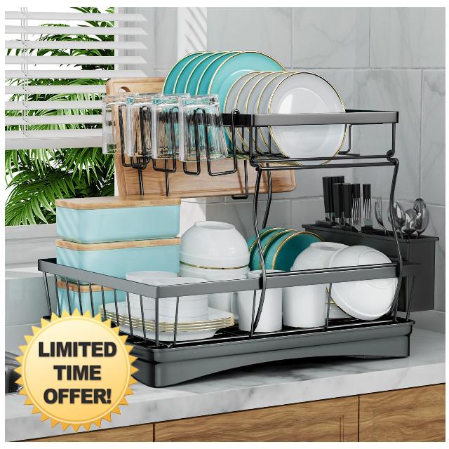 7 code Large Dish Drying Rack for Kitchen Counter
