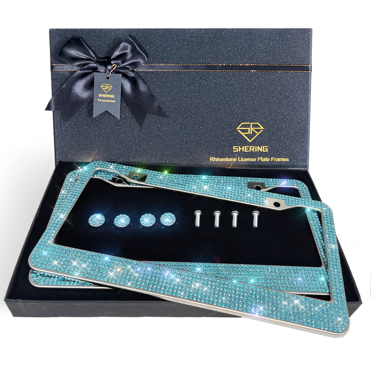 Rhinestone License Plate Frames with 1200pcs Rhinestones