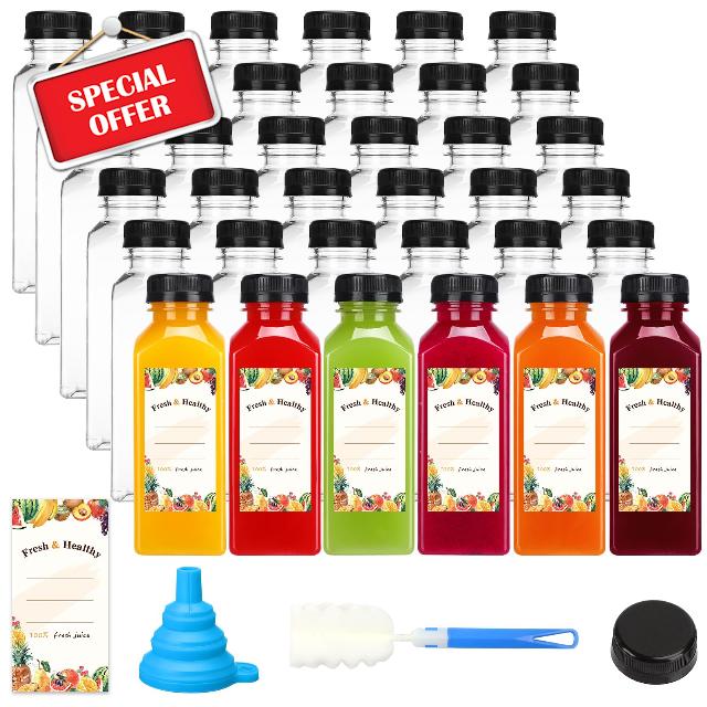 Moretoes 128pcs 12oz Juice Bottles