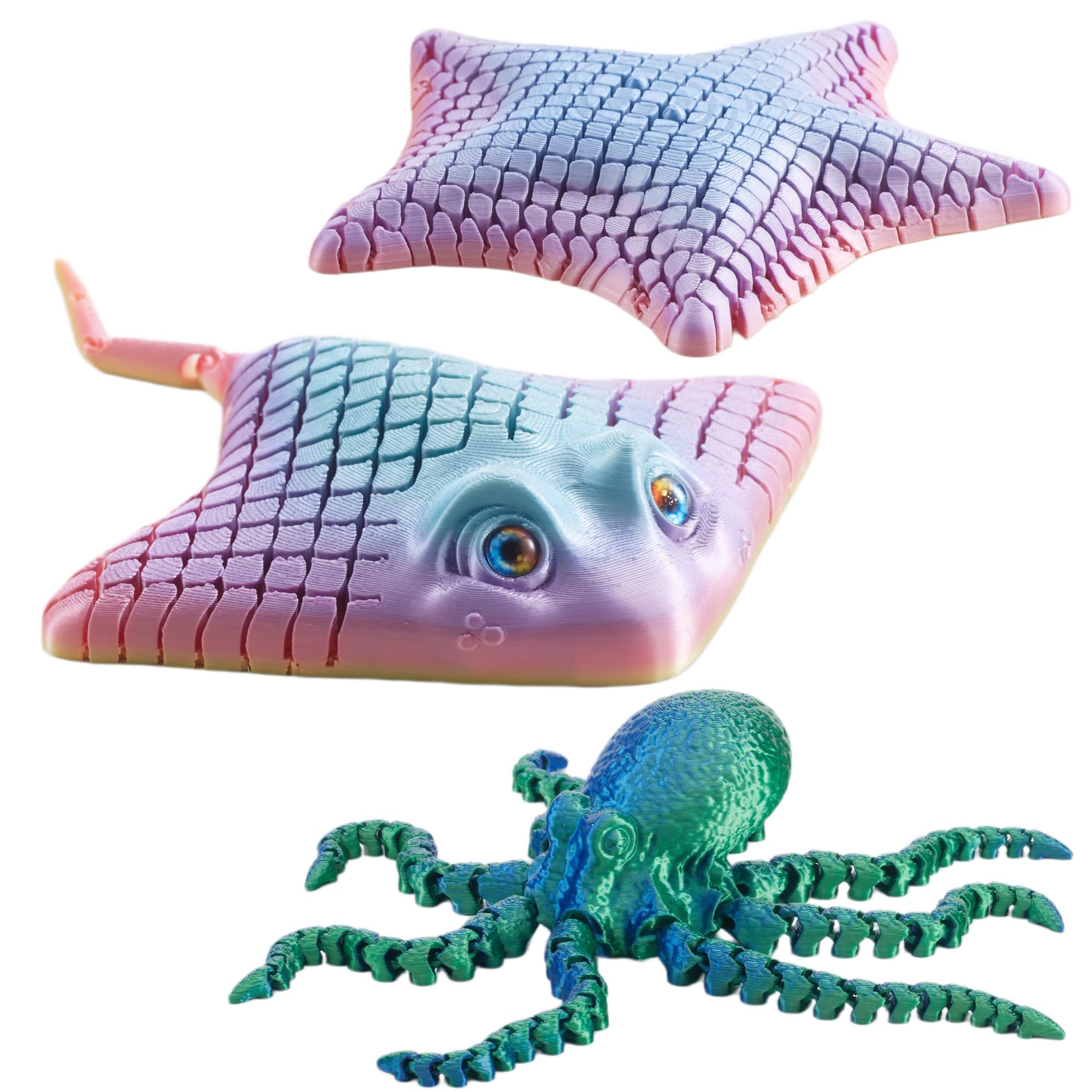 Flexible Octopus Ray and Starfish Desk Pets