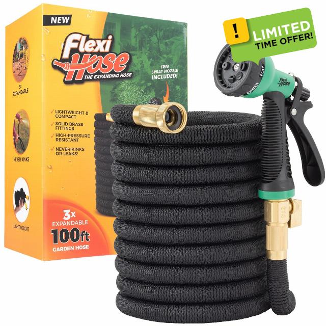 Flexi Hose Expandable Garden Hose with 8 Function Nozzle