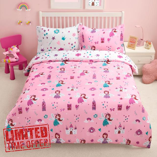 Joiedomi Kid Twin Comforter Set 5 Piece Princess Bedding Set for Boys Girls Super Soft Microfiber Bed in a Bag with Comforter Sheets Pillowcase Sham
