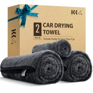KKV 2-Pack Microfiber Towels (35"x 24") Extra Large Ultra Absorbent Drying Towel for Cars and Trucks