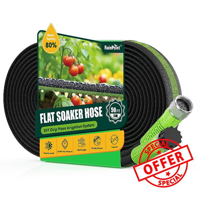 RAINPOINT 50FT Flat Soaker Hose