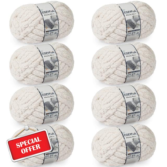 Cozyful Chunky Yarn for Hand Knitting - #10 Chunky Chenille Yarn