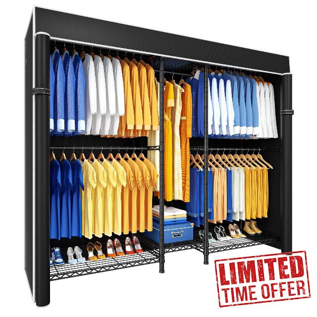 Ulif E12C Pro Heavy Duty Closet Organizer System，Freestanding Clothing Rack