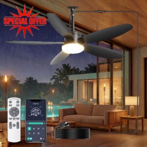 Outdoor Ceiling Fan with Lights