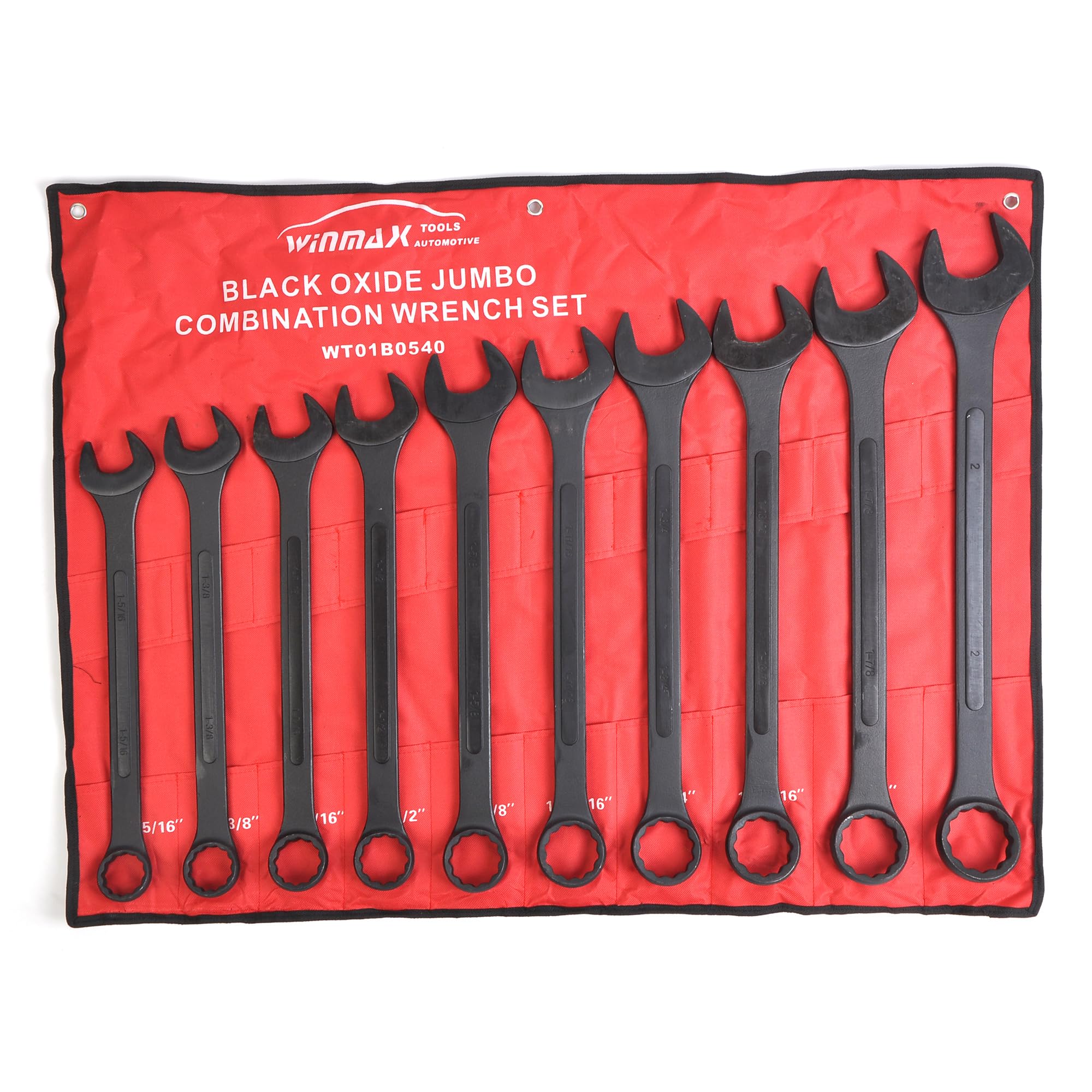 10 PC SAE Black-Oxide Jumbo Combo Wrench Set | 1-5/16" - 2"
