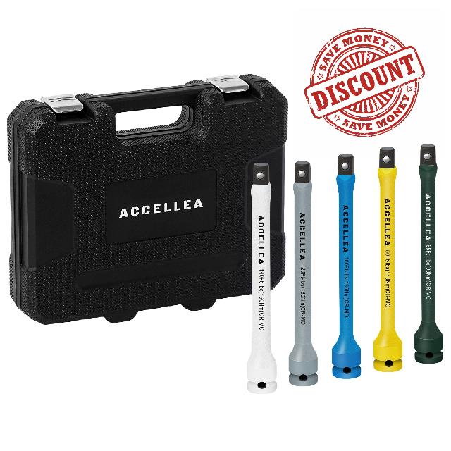 5-Piece Torque Limiting Extension Bar Set