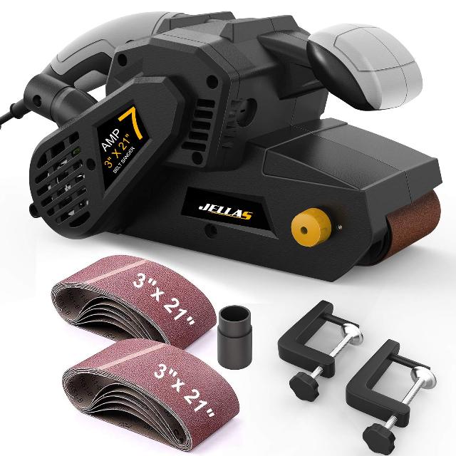 Jellas 3 × 21-Inch Belt Sander with Dust Bag