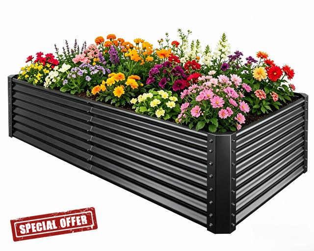 Galvanized Raised Garden Bed Kit Outdoor Patio