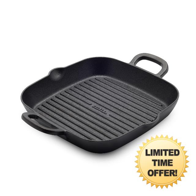 GreenPan x Bobby Flay Cast Iron 11” Square Grill Pan