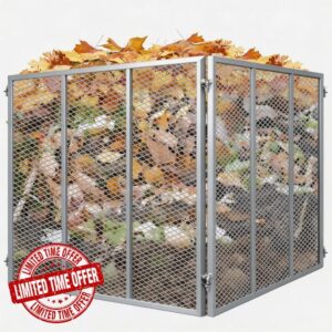 Large Compost Bin Outdoor - Metal Wire Mesh Compost Bins with Rust-Proof Coating