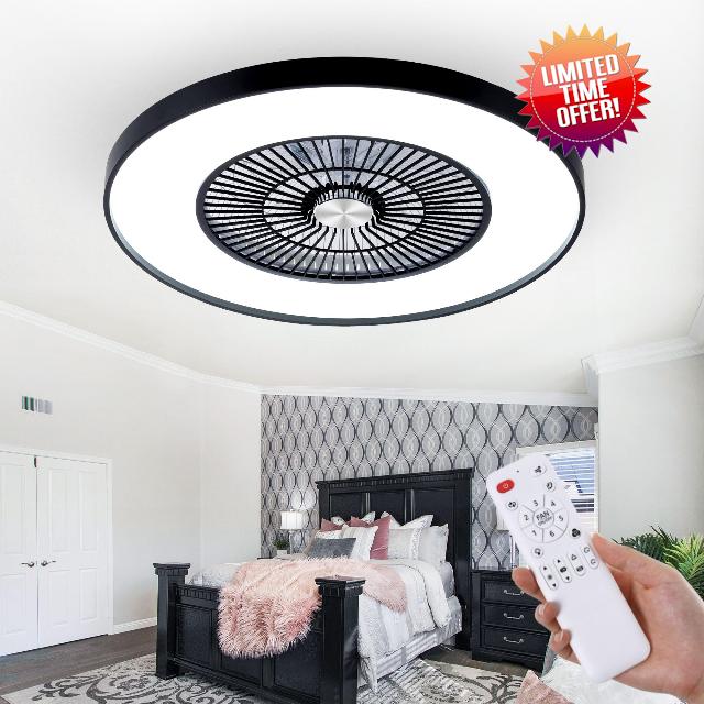 24" Bladeless Ceiling Fans with Lights and Remote/APP Control