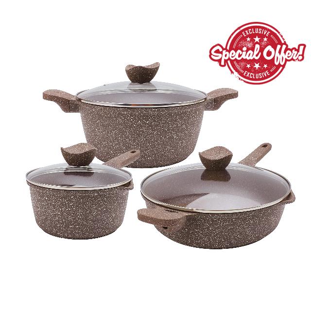 Country Kitchen Non-Stick Cast Aluminum Cookware Set - Durable Kitchen Cookware for Everyday Cooking