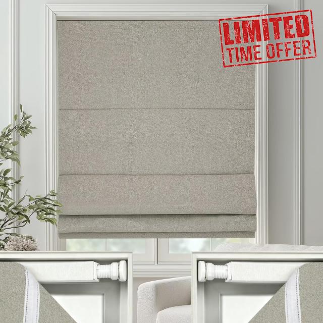 Changshade No Drill Roman Shades Cordless Blinds Blackout for Indoor Windows