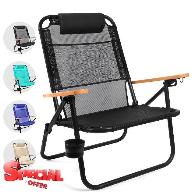Water Buffalo Bondi Beach Chair – Backpack Beach Chair for Adults with Reclining Positions