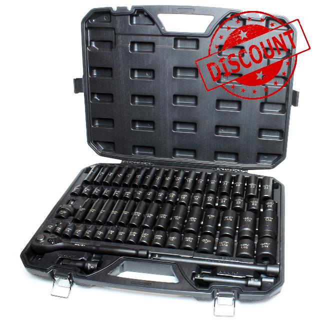 TIGHTSPOT 1/2" Drive 70pc Impact Socket MASTER SET with SAE & Metric from 5/16 Inch - 1-1/4 Inch