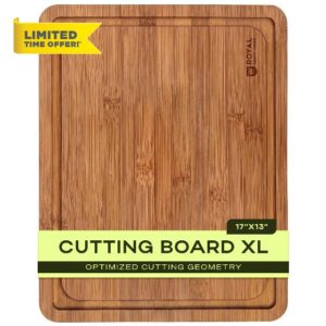 ROYAL CRAFT WOOD Wooden Cutting Board - Bamboo Cutting Boards with Juice Groove - Kitchen Chopping Board for Meat Cheese and Vegetables