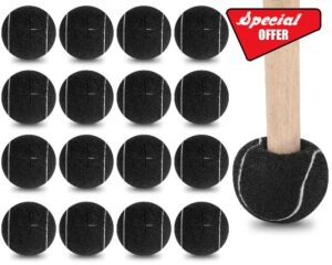 Macarrie 200 Pcs Precut Tennis Balls Bulk Pre Cut Tennis Ball 2.5 Inch Heavy Duty Long Lasting Glide Coverings Non Slip Rubber Chairs Foot Covers for Furniture Leg and Floor Protection(Black)