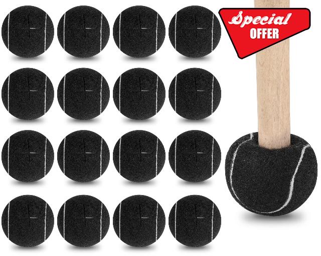 Macarrie 200 Pcs Precut Tennis Balls Bulk Pre Cut Tennis Ball 2.5 Inch Heavy Duty Long Lasting Glide Coverings Non Slip Rubber Chairs Foot Covers for Furniture Leg and Floor Protection(Black)