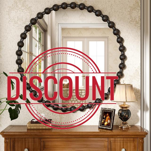 36 Inch Black Round Mirror for Wall