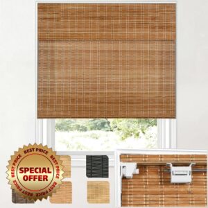 Cordless No Drill Bamboo Roman Shades