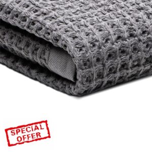 SUTERA - Silverthread Waffle Towel California - Grown Pima Cotton