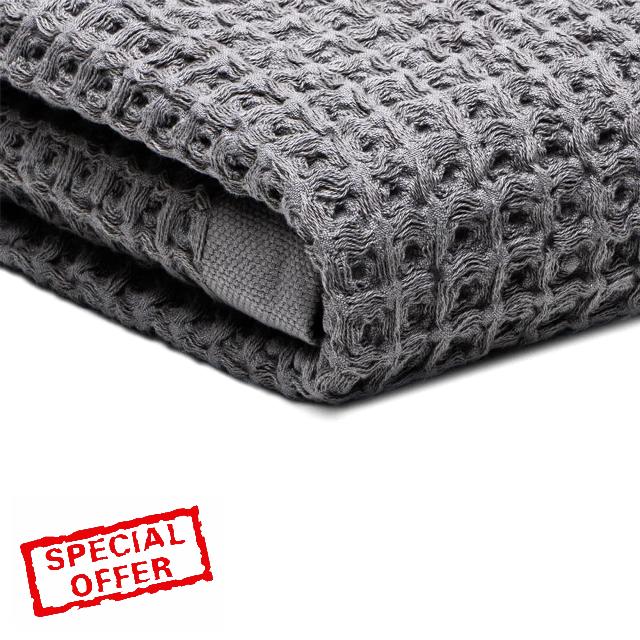 SUTERA - Silverthread Waffle Towel California - Grown Pima Cotton