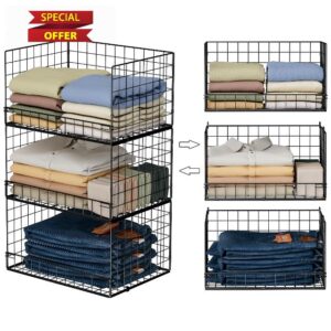 Yociyoga 3-Tier Stackable Closet Organizers and Storage Shelves
