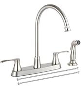 Comllen Kitchen Faucet with Pull Down Sprayer Brushed Nickel Stainless Steel 1 Handle Pull Out Sp...
