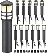 SUNVIE 8-Pack Low Voltage Pathway Lights 3W LED Landscape Pathway Lighting 3000K Warm White CRI 9...