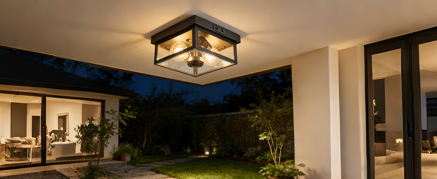 Adjustable Motion Sensor Flush Mount Ceiling Light