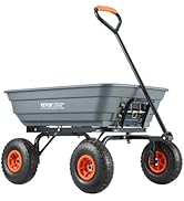 VEVOR 500Lbs 10 Cu.Ft. ATV UTV Trailer Tow Behind Dump Cart, Heavy Duty Pull Behind Utility Dump ...