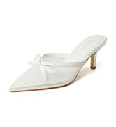 Mostrin Kitten Mules Heels for Women Pointed Closed Toe Heels Vintage Slip on Stiletto Dressy Pum...