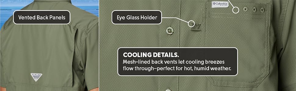 Fishing shirts with sun-glasses cleaning patch.