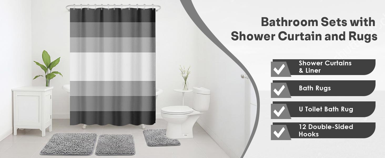 shower curtain sets with rugs