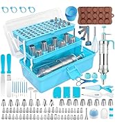 Gawren-H&E 678pcs Cake Decorating Kit,Baking Supplies with Decorating Tools,Cake Carrier,Cake Tur...
