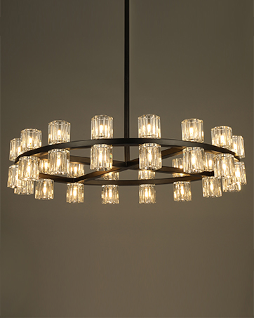 30 Light Wagon Wheel Chandelier