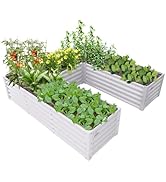 A ANLEOLIFE Hexagon Galvanized Raised Garden Beds Outdoor,70x60x18in Metal Planter Box for Planti...