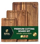 ROYAL CRAFT WOOD Wooden Cutting Boards for Kitchen Meal Prep & Serving - Bamboo Wood Serving Boar...