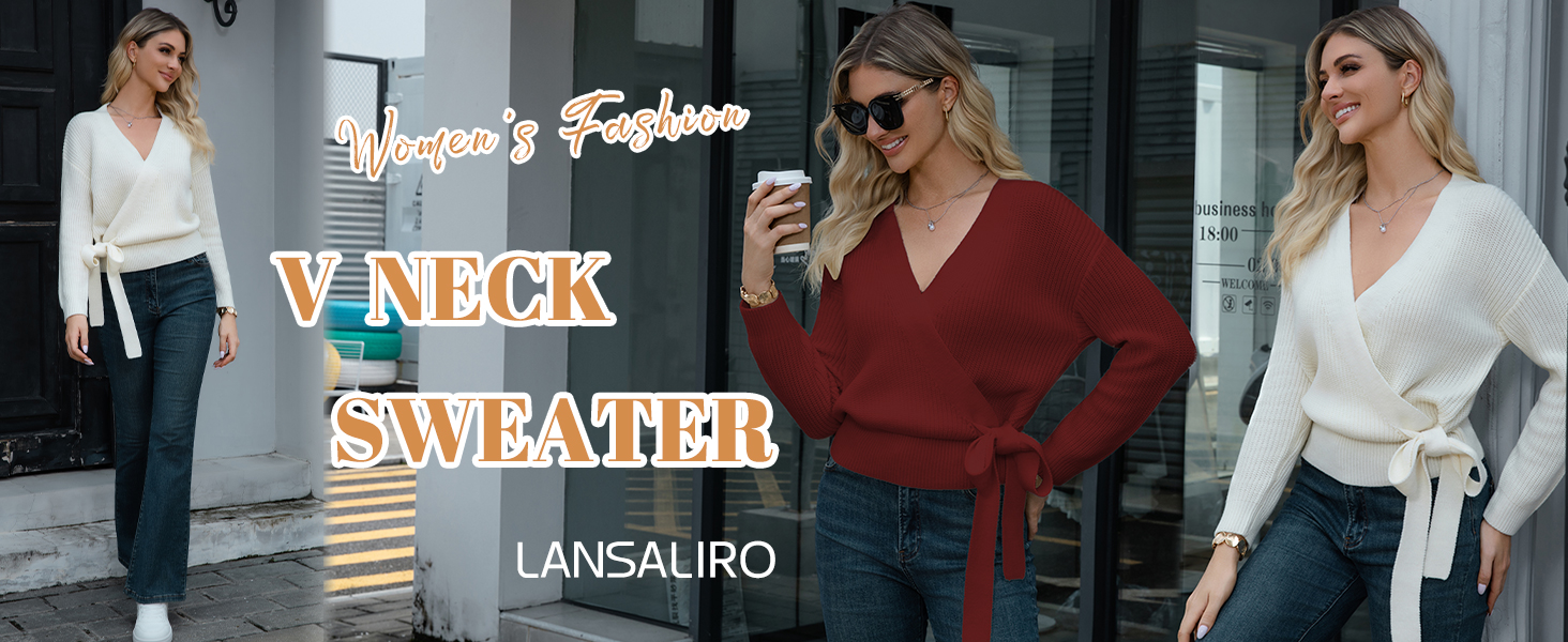 wrap pullover sweaters