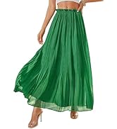 PRETTYGARDEN Long Skirts for Women Summer Vacation Outfits 2026 Spring Chiffon Elastic Waist Flow...