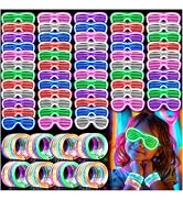 48 Pack 16 Colors Neon Party Sunglasses, 80’s Retro Style Party Favors Sun Glasses Bulk for Carni...
