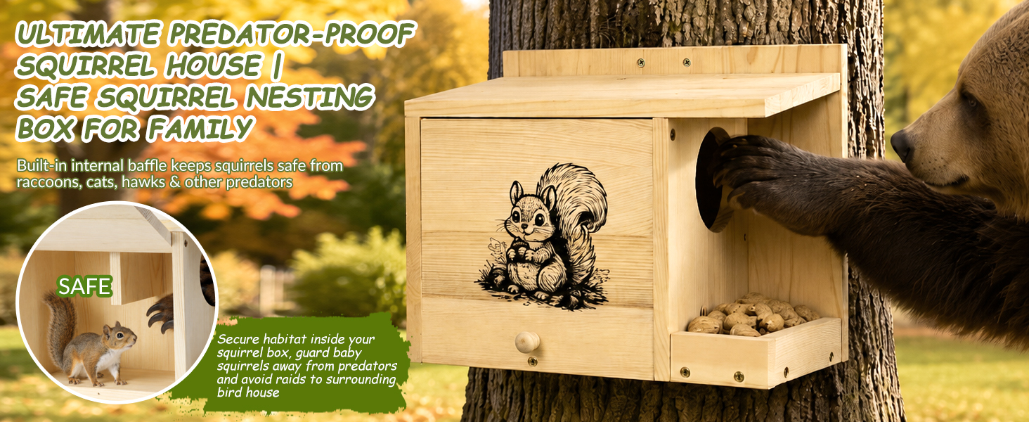 BFAZKXY Large Squirrel House for Outside