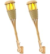 Evelynsun Tiki Torch Solar Lights Outdoor - Solar Torch Light with Flickering Flame Waterproof Ga...