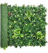 ODTORY Artificial Greenery Grass Wall Panels: 40'' x 120'' UV-Anti Faux Greenery Ivy Privacy Fenc...